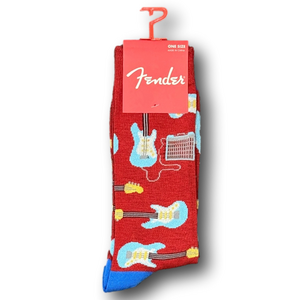 3/$20 Fender Electric Guitars & Amplifiers Funny Novelty Crew Socks - NWT